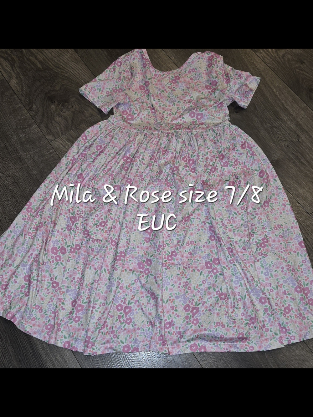 Mila & Rose Girls' Pink Floral Day Dress